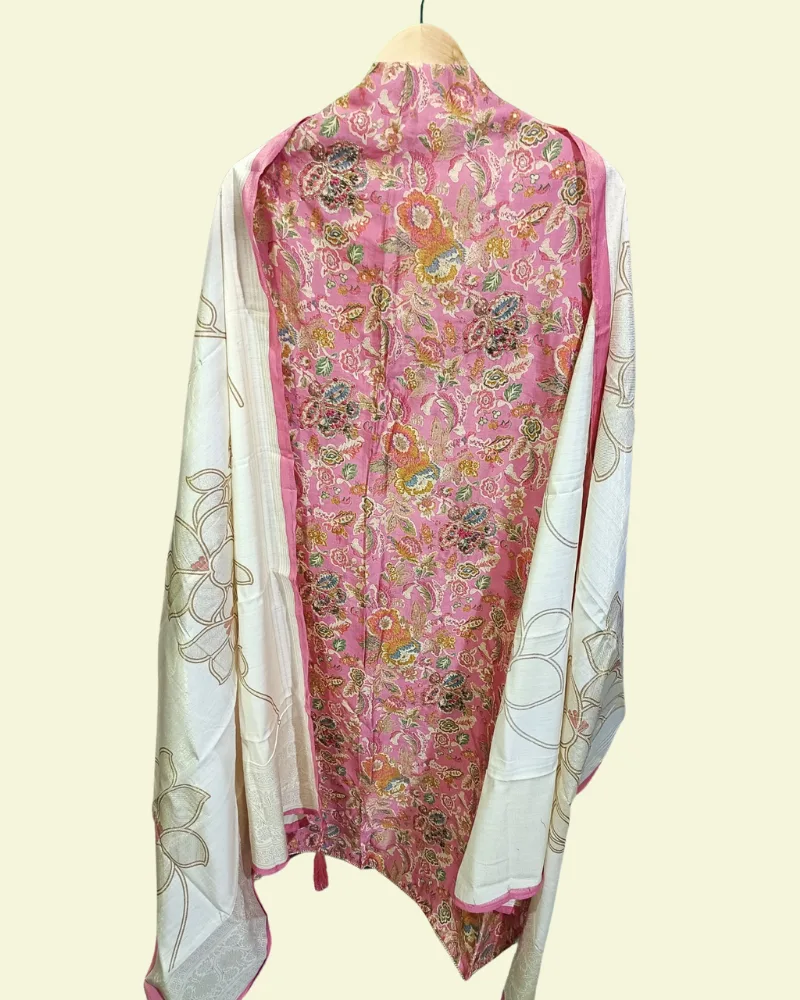 Pink Floral Masleen Suit – Soft, Elegant & Lightweight